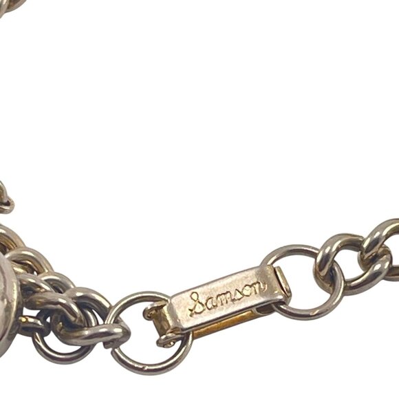 Vintage Samson Silver-Tone Charm Bracelet With Unique Soccer Ball & Shield Charm - Picture 4 of 7